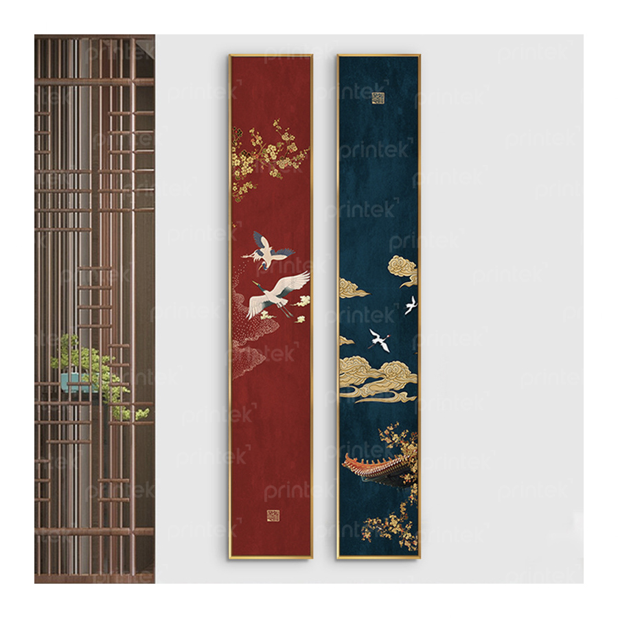 Bộ 2 tranh hạc, phong cách indochine - PC9274