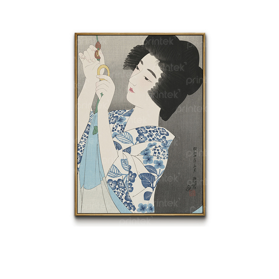 Tranh cô gái mặc kimono, trang trí nhà hàng, quán ăn Nhật Bản - TB13323221