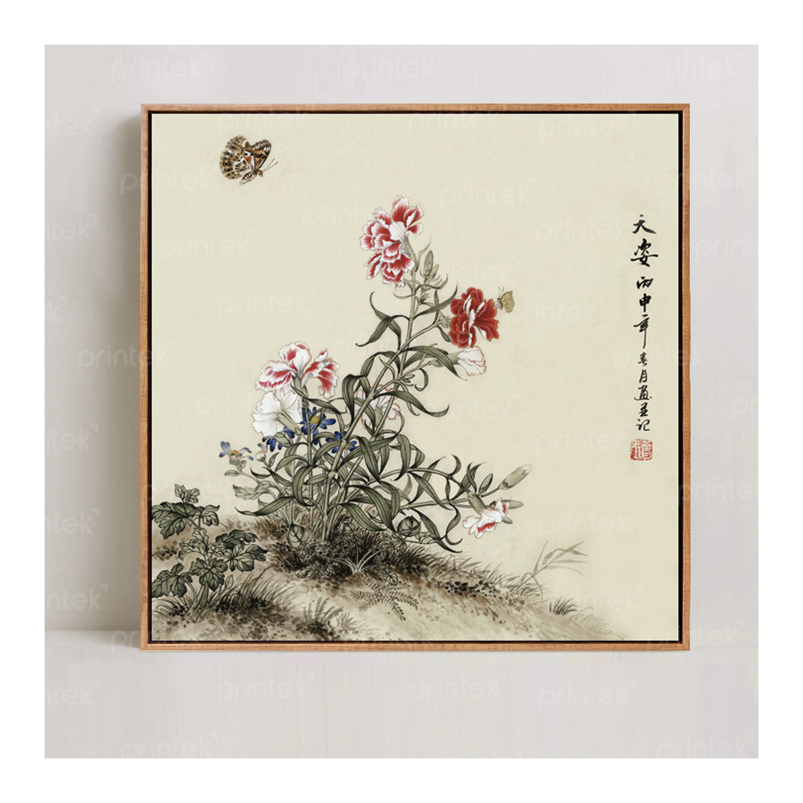 Tranh bướm và hoa phong cách indochine - TB13323945