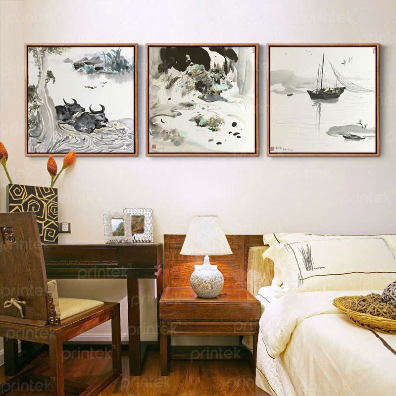 Tranh thủy mặc đen trắng