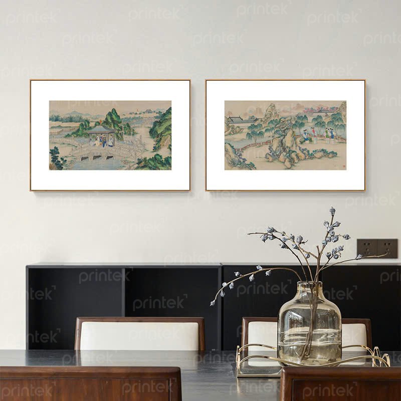 Bộ 2 tranh Canvas treo tường, phong cách cổ - ID167005