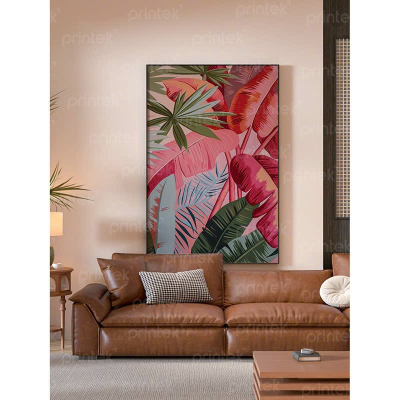 Tranh hoa lá phong cách nhiệt đới, tranh phòng khách - TT9260