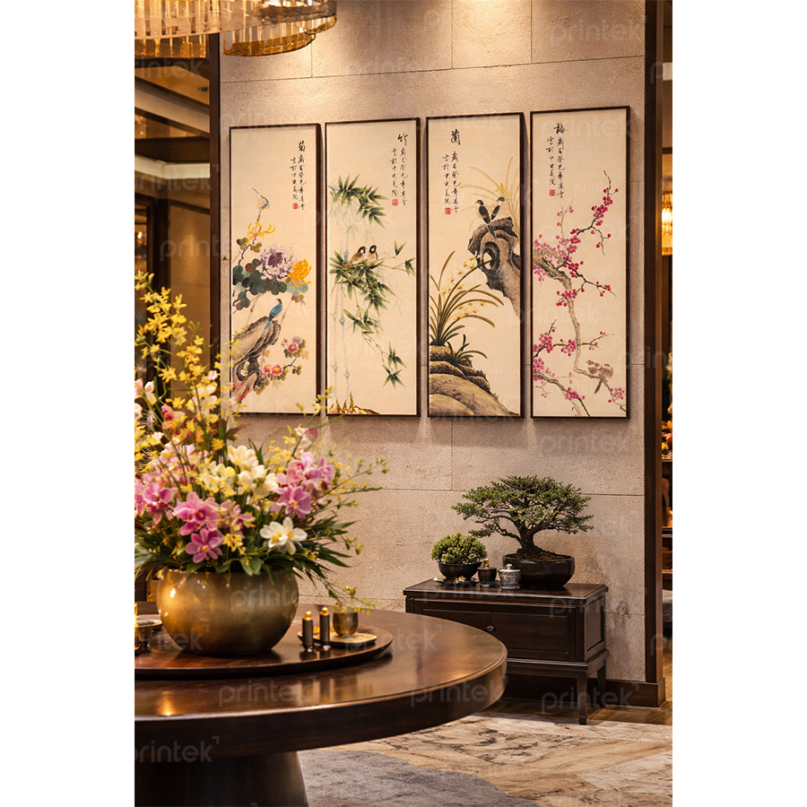 Bộ 4 tranh tứ quý Xuân Hạ Thu Đông - TQ9999