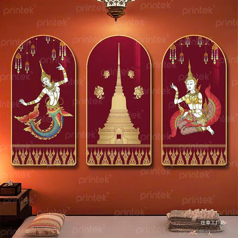 Tranh trang trí nhà hàng Thái Lan, tranh khung vòm - KV9846
