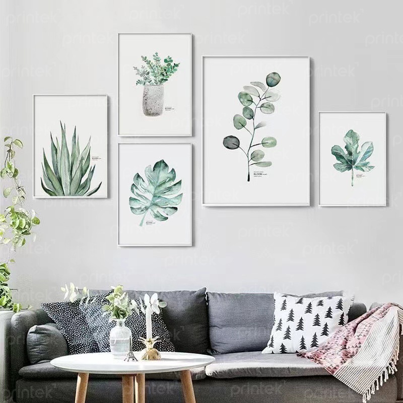 Bộ 5 tranh lá cây, nhiều kích thước - LC28124