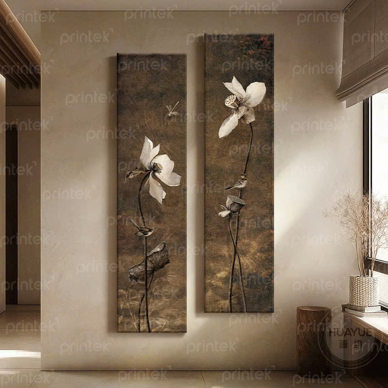 Tranh hoa sen treo tường, tranh canvas - HS5946