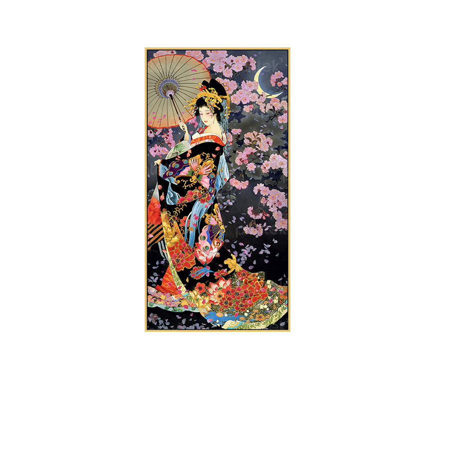 Tranh cô gái mặc kimono, trang trí nhà hàng, quán ăn Nhật Bản - TB13323161