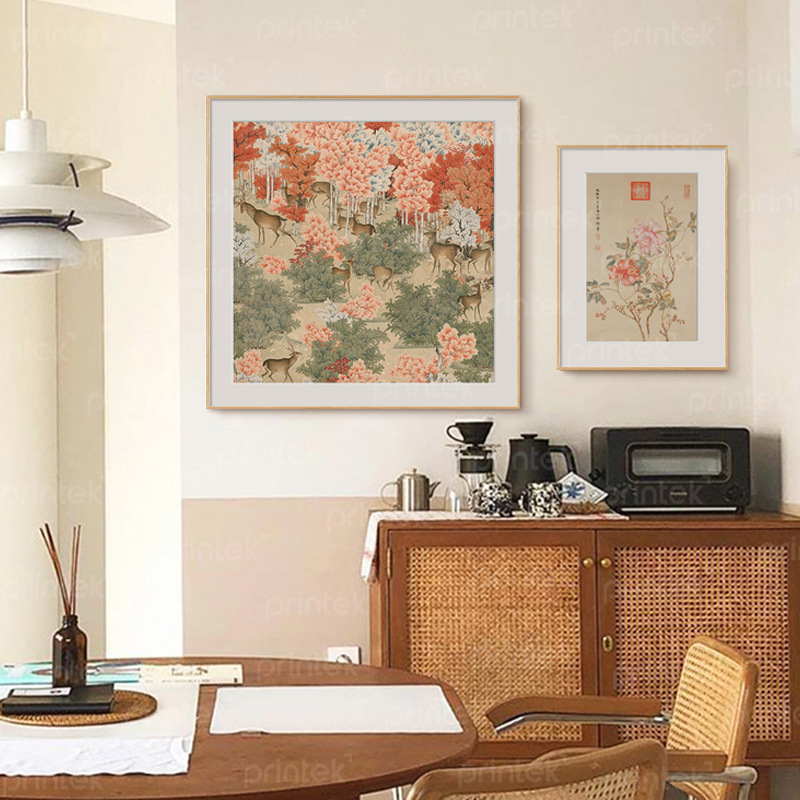 Bộ 2 tranh canvas treo tường phong cách Indochine - ID77080
