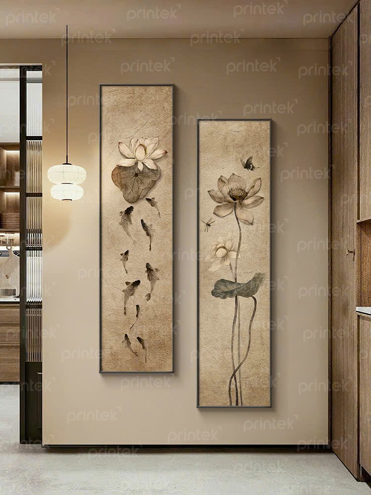 Tranh hoa sen treo tường, tranh canvas - HS8072 (1)