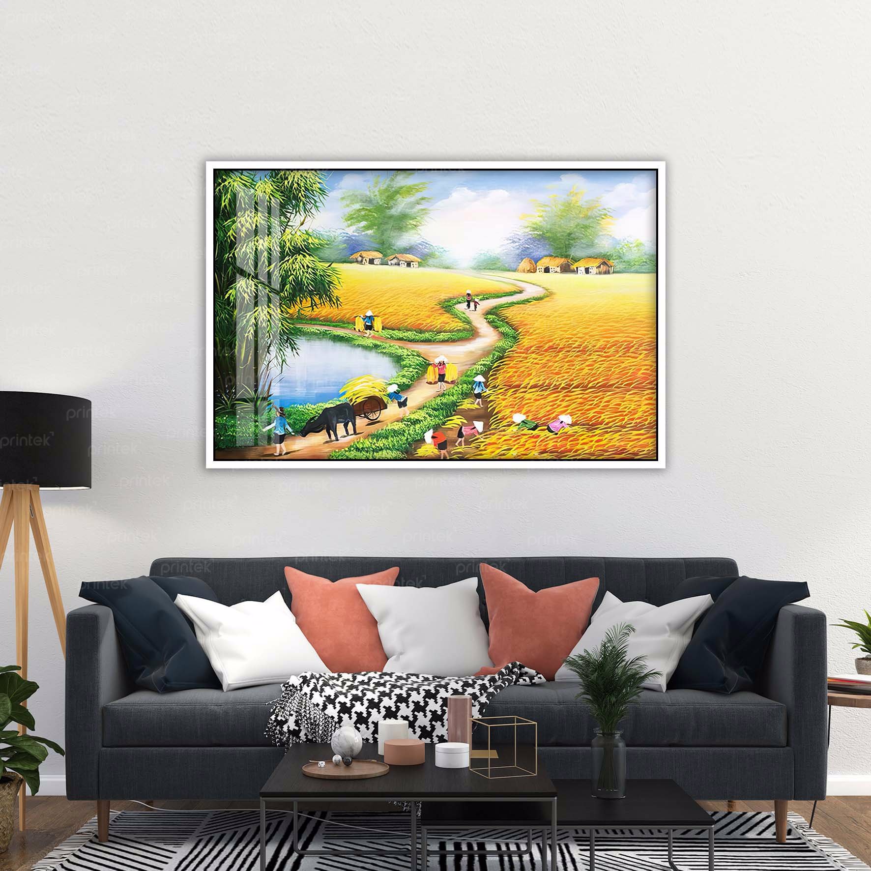 Tranh canvas đồng quê, đã có khung – DQ016