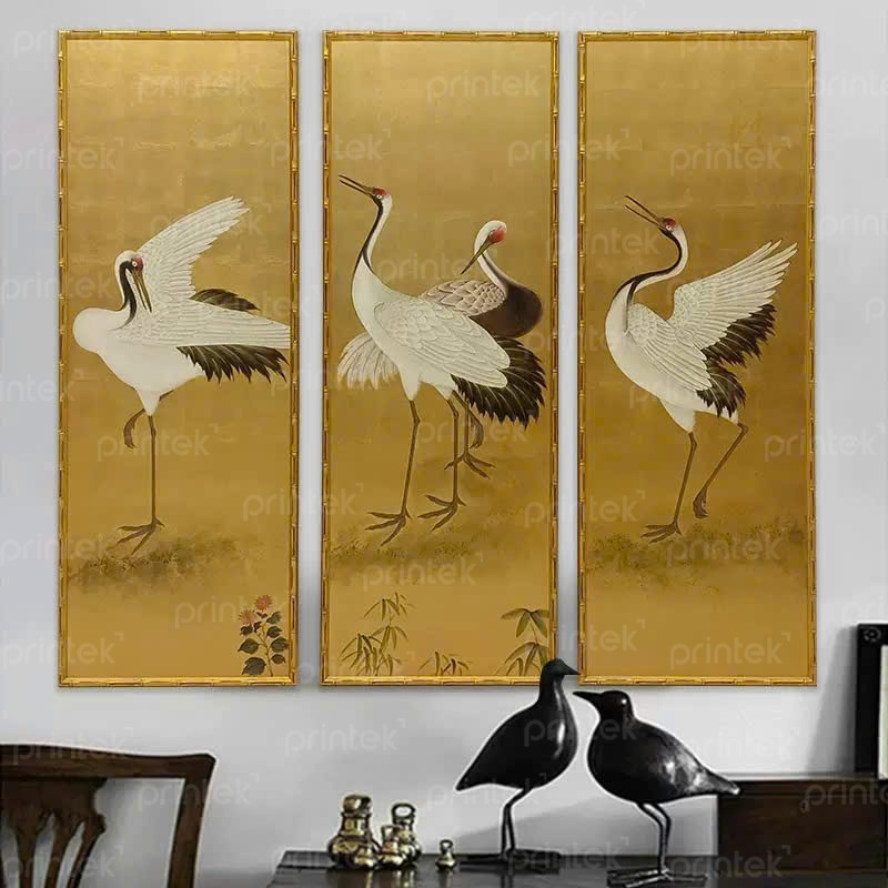 Tranh hạc tiên hoàng kim