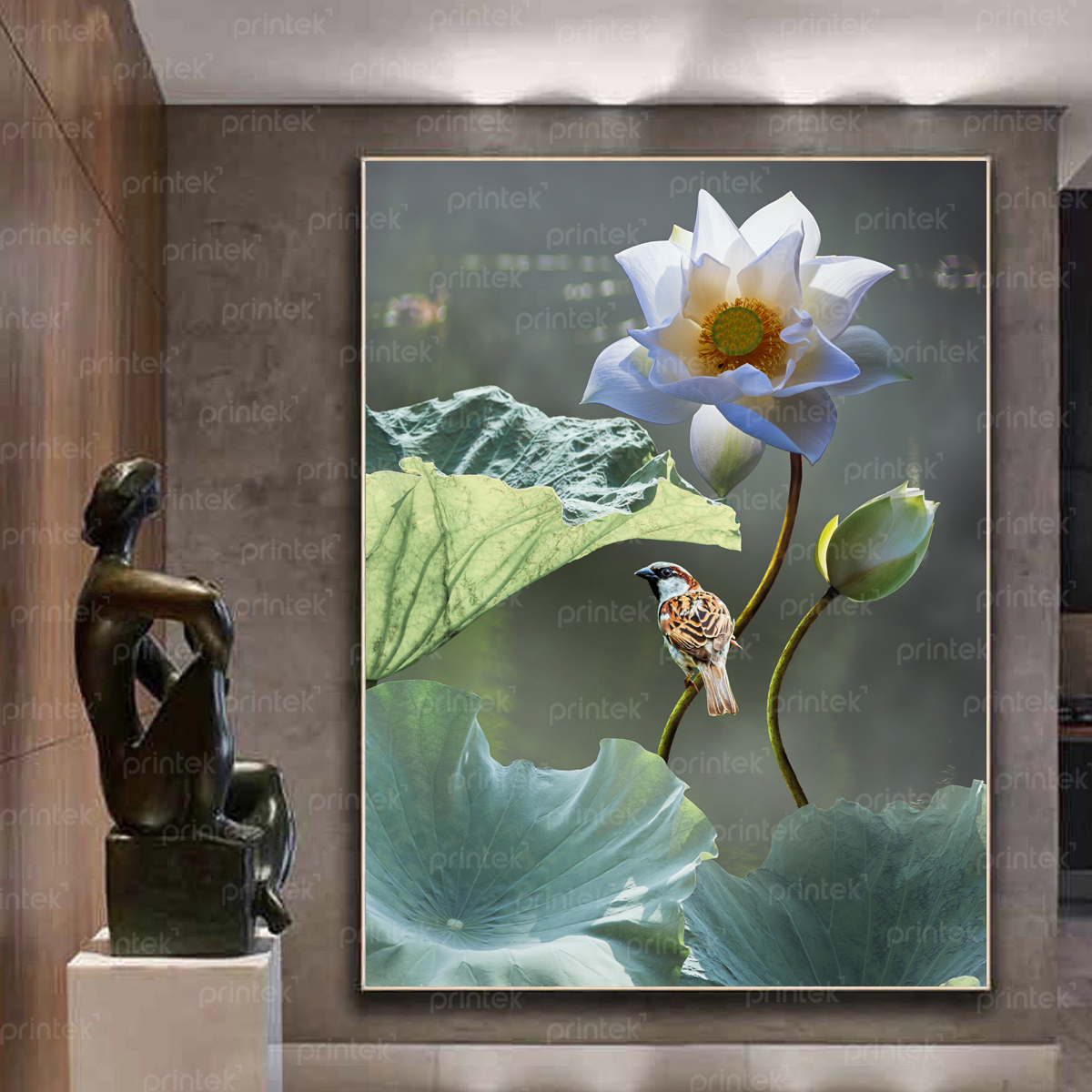Tranh canvas hoa sen, đã có khung – ST832