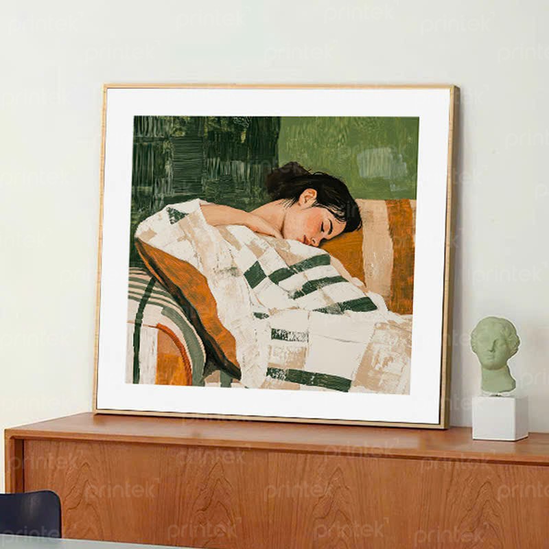 Tranh chân dung cô gái, tranh treo tường canvas - CD9448
