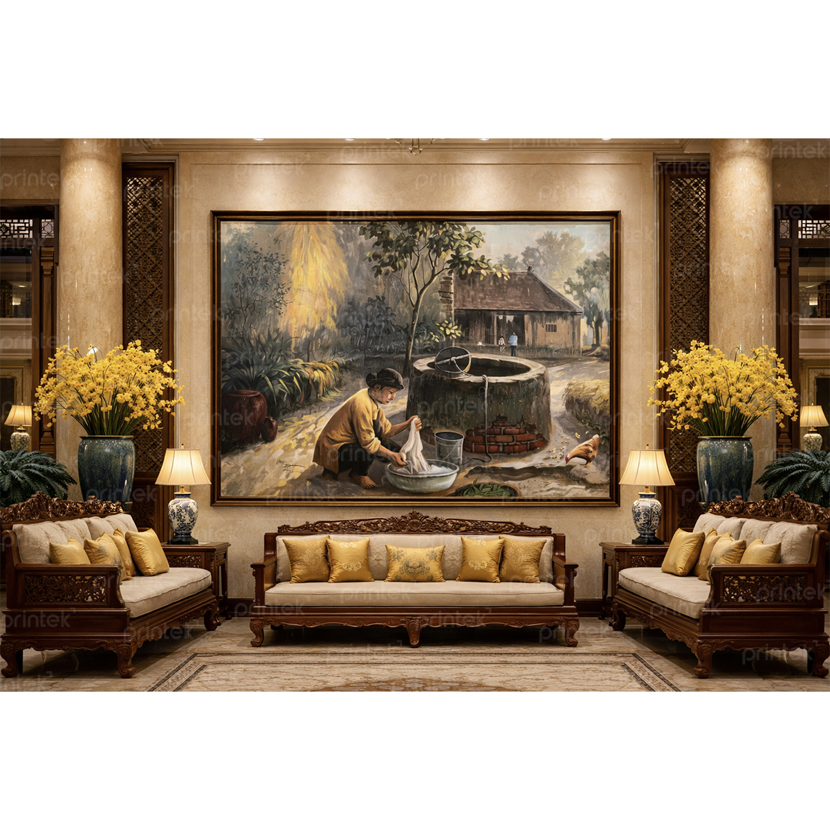Tranh phong cảnh quê hương, đã có khung - PC059