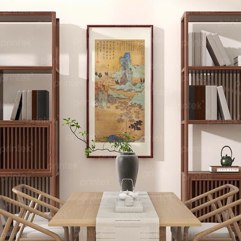 Tranh sơn thủy, tranh thủy mặc, tranh canvas treo tường - TM9075