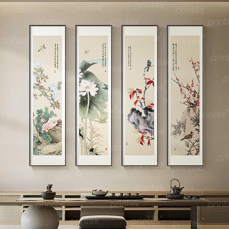 Tranh tứ quý Xuân hạ thu đông, tranh bốn mùa - TQ2802