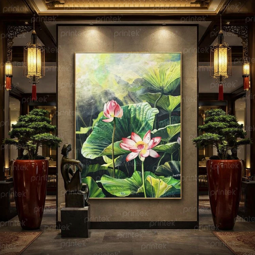 Tranh Hoa sen, đã có khung – M4924