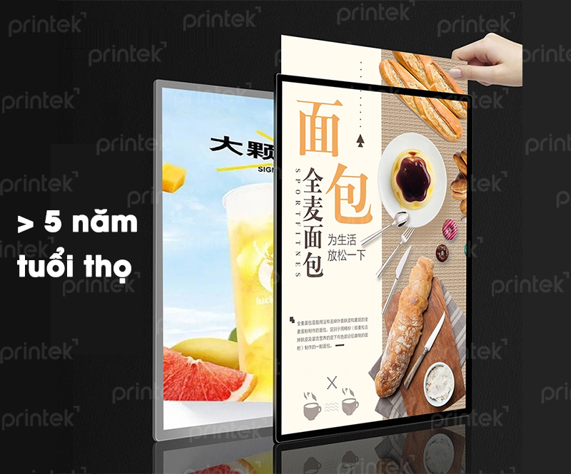 Tranh đèn led siêu mỏng, mặt kính cường lực, khung tranh điện, menu led.