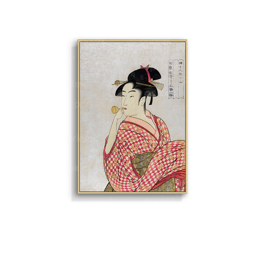 Tranh cô gái mặc kimono, trang trí nhà hàng, quán ăn Nhật Bản - TB13323195