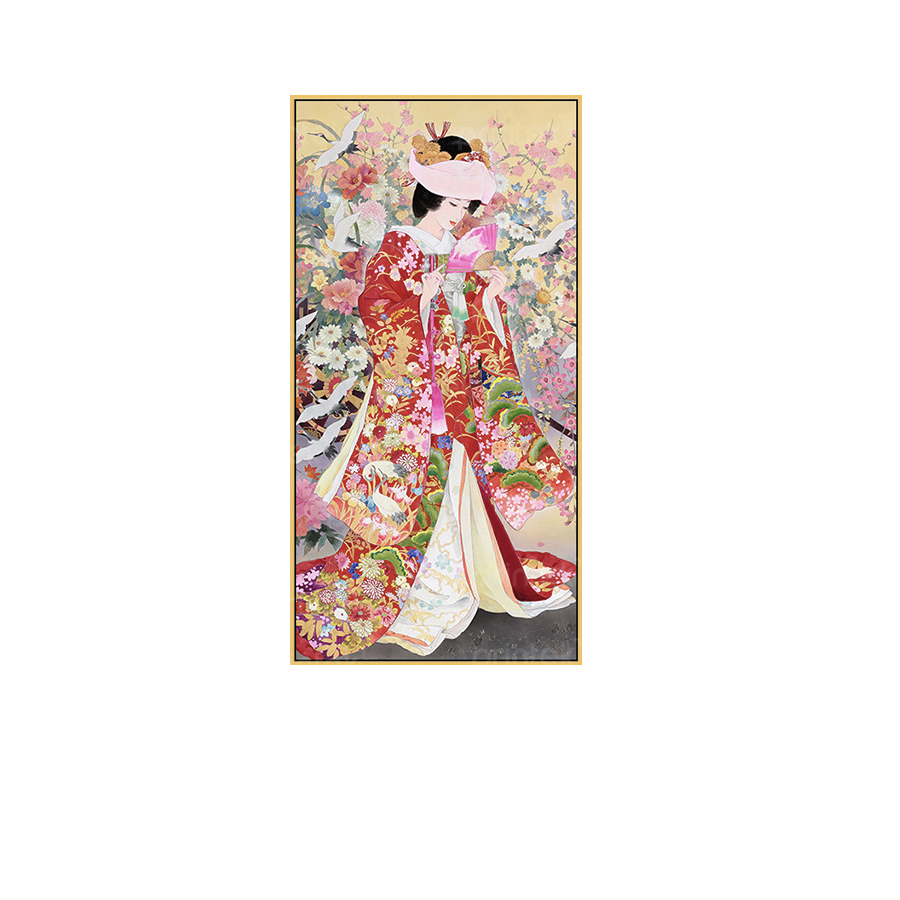 Tranh cô gái mặc kimono, trang trí nhà hàng, quán ăn Nhật Bản - TB13323165