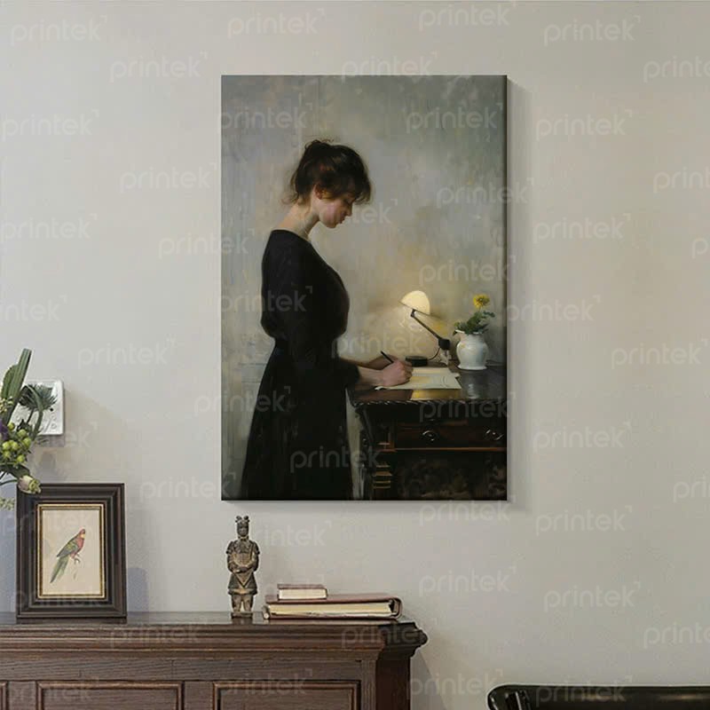 Tranh cô gái phong cách Châu Âu, tranh canvas - TT0113