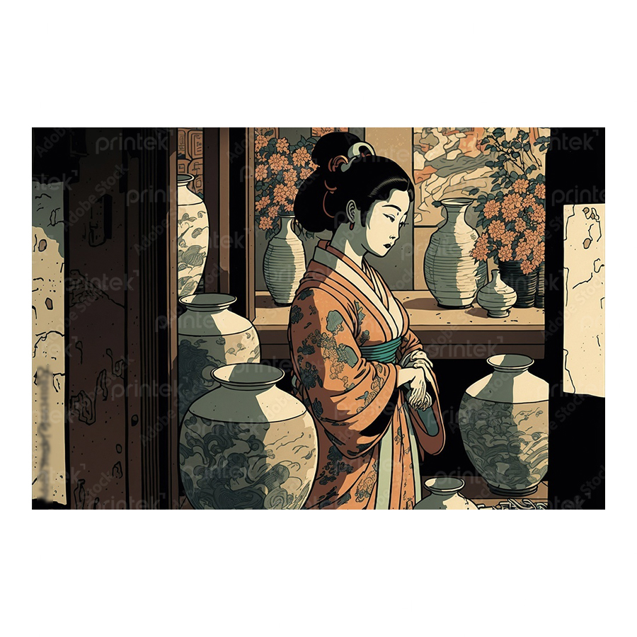 Tranh Nhật Bản phong cách phù thế (Ukiyoe) - FG13323873