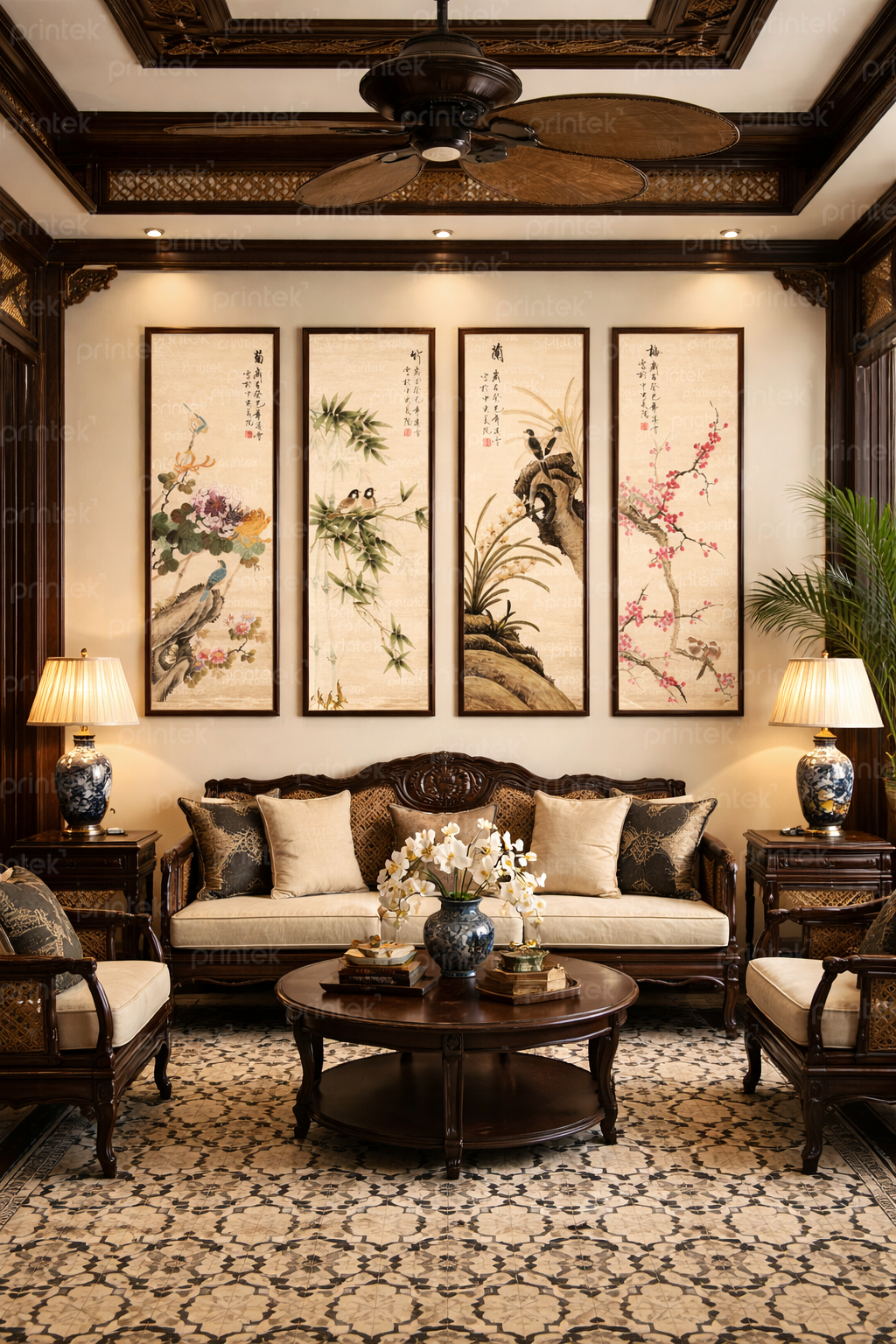 Tranh tứ quý Xuân Hạ Thu Đông