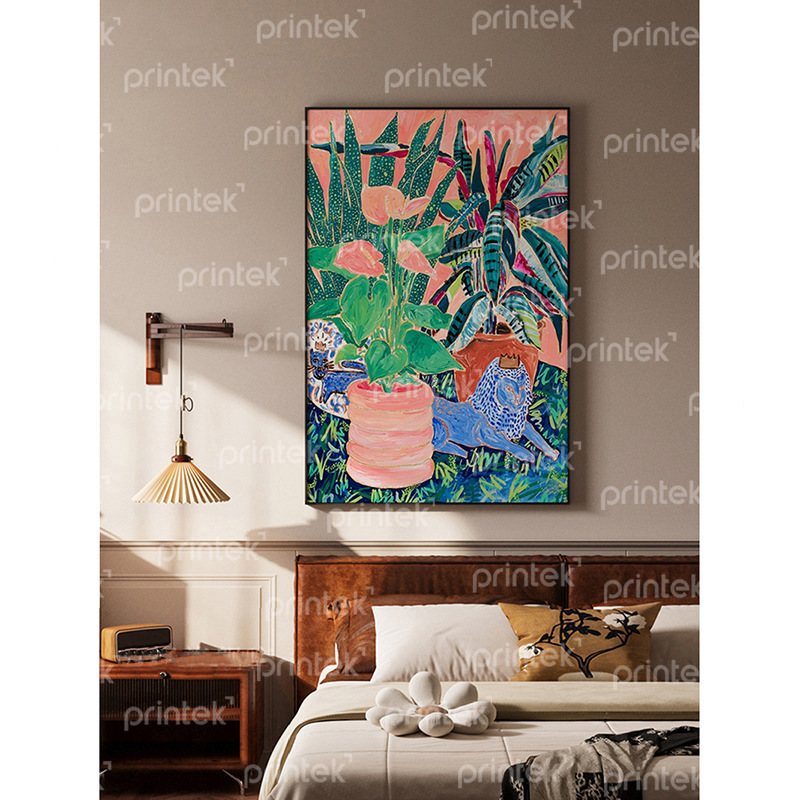 Tranh trừu tượng phong cách nhiệt đới, tranh treo tường canvas  - TT85404