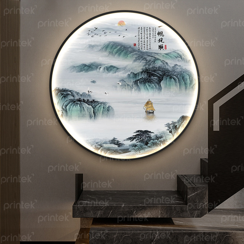 Tranh thủy mặc đèn led, in theo yêu cầu - PT1213