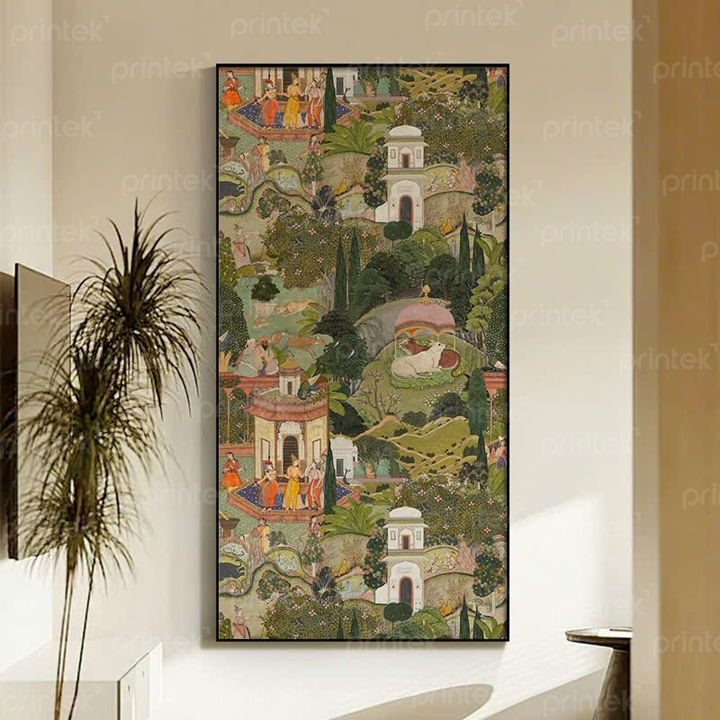 Tranh phong cách Mughal Ấn Độ, tranh treo tường canvas - TT7742