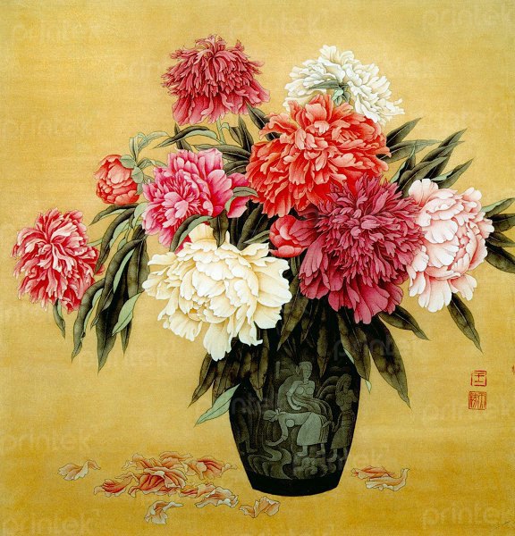 Tranh hoa mẫu đơn