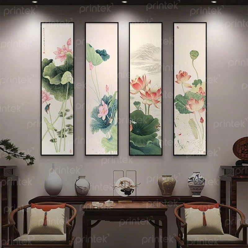 Tranh hoa sen treo tường, tranh canvas - HS4816