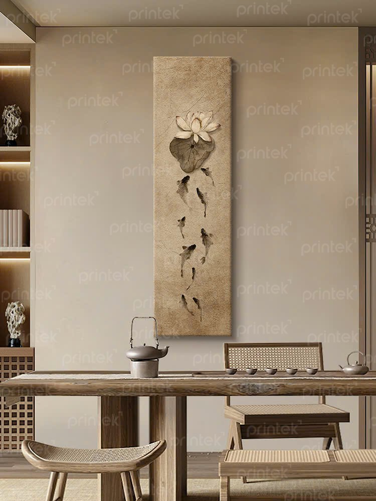 Tranh hoa sen treo tường, tranh canvas - HS9291