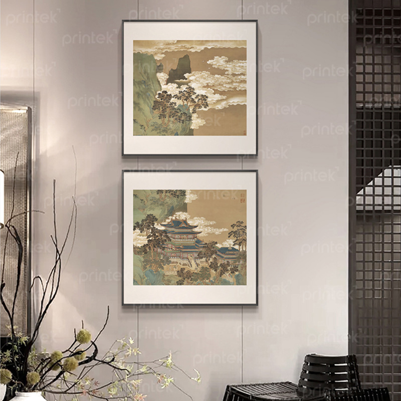Bộ 2 tranh thủy mặc, đã có khung - TM716477