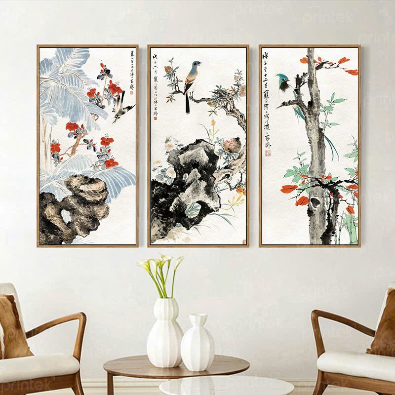 Bộ 3 tranh trang trí phòng khách, phòng trà - TS179652