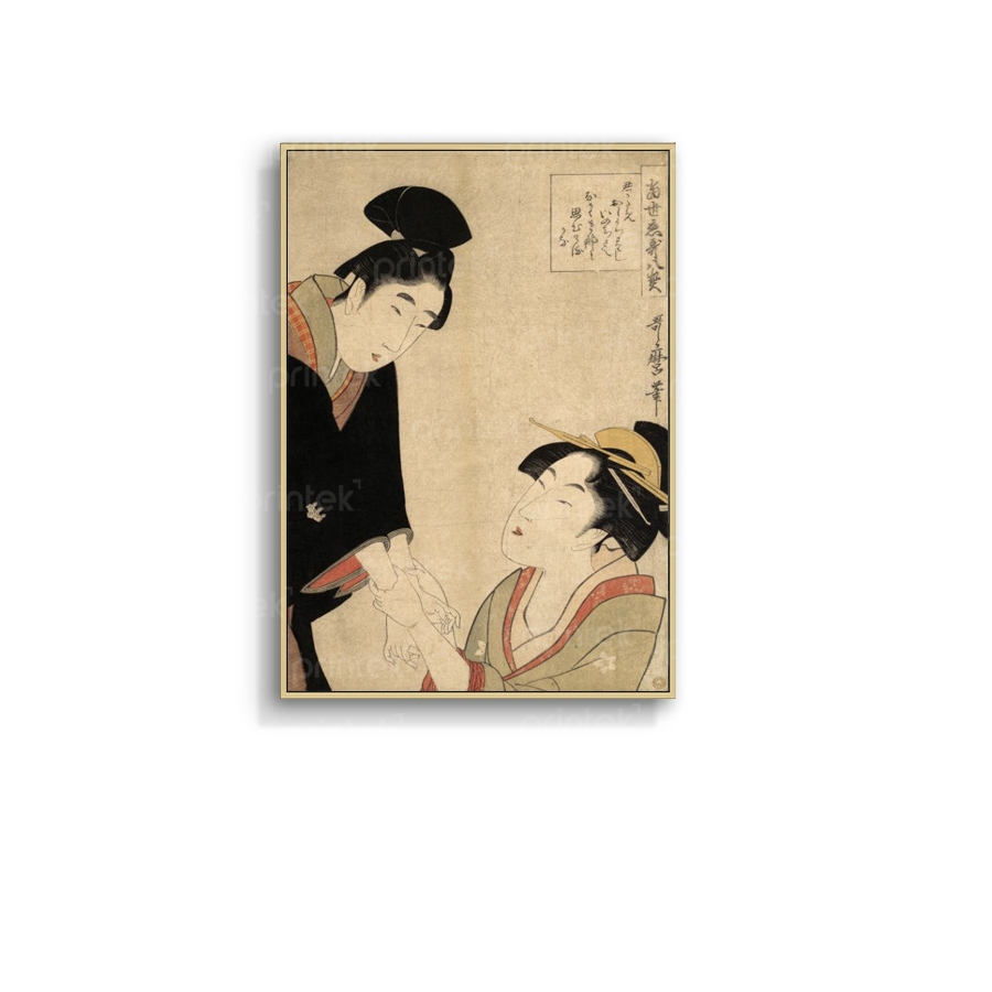 Tranh cô gái mặc kimono, trang trí nhà hàng, quán ăn Nhật Bản - TB13323199