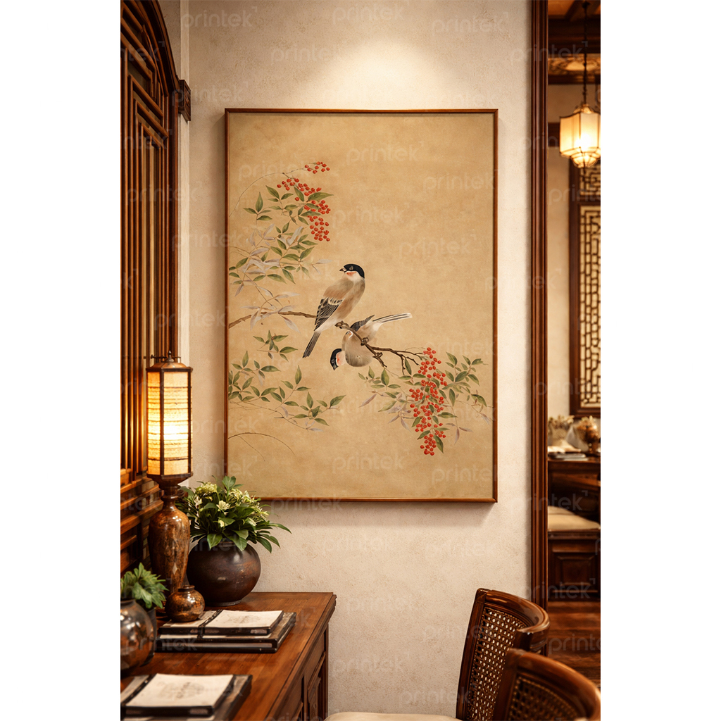 Tranh Canvas hoa và chim - ID167002