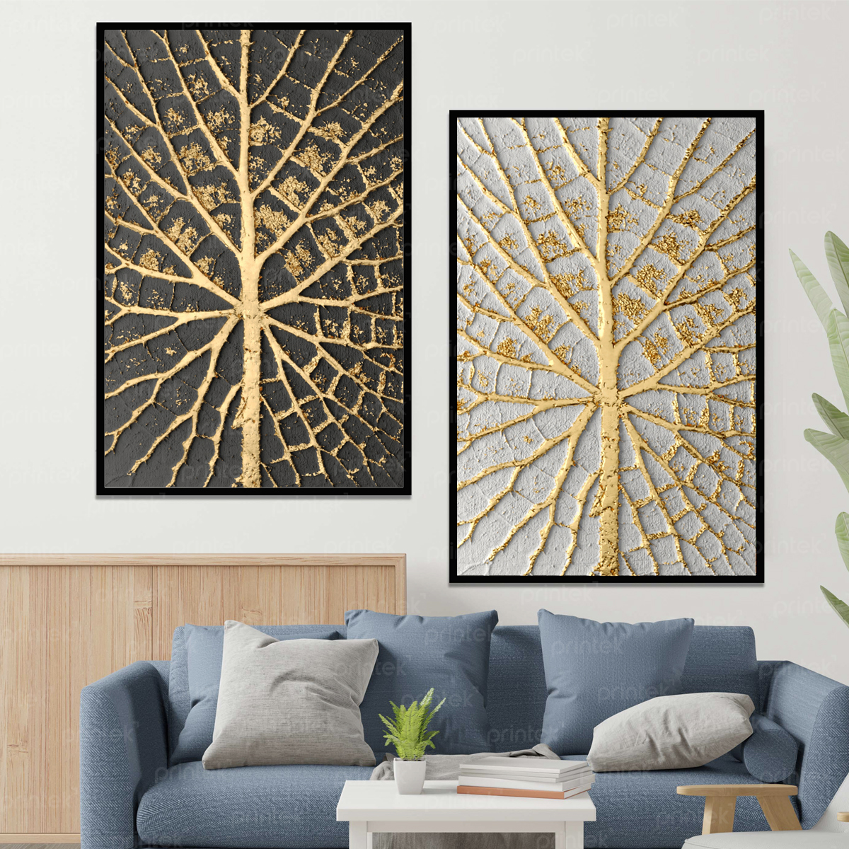 Bộ tranh canvas trừu tượng, đã có khung – ST382
