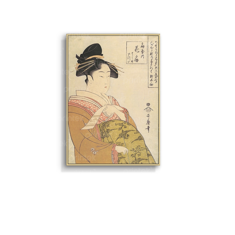 Tranh cô gái mặc kimono, trang trí nhà hàng, quán ăn Nhật Bản - TB13323204
