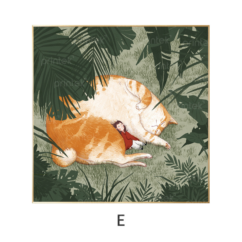 Tranh treo tường cô gái và chú mèo – TT0112