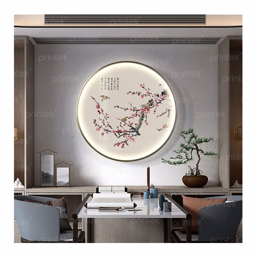 Tranh thuỷ mặc tráng gương, tranh đèn led cao cấp - LED003
