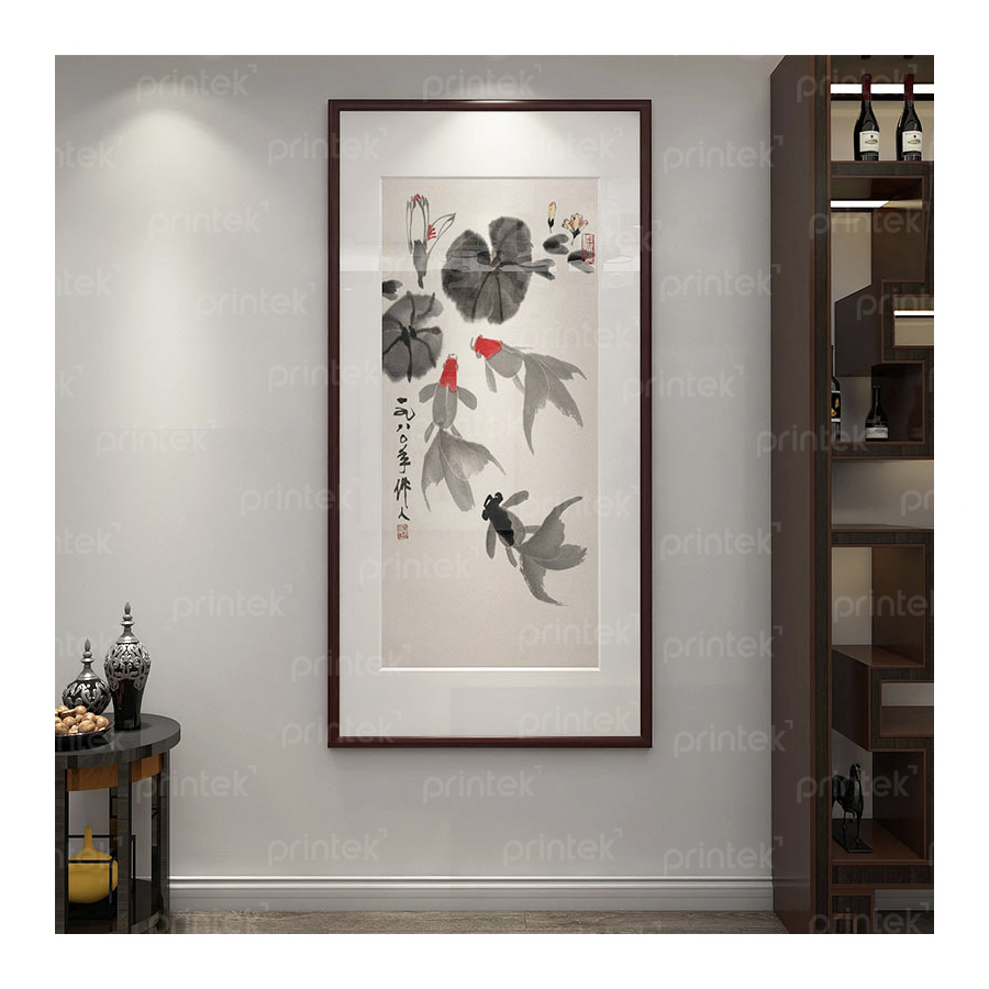 Tranh Cửu ngư quần hội , đã có khung - 01CN01KQ