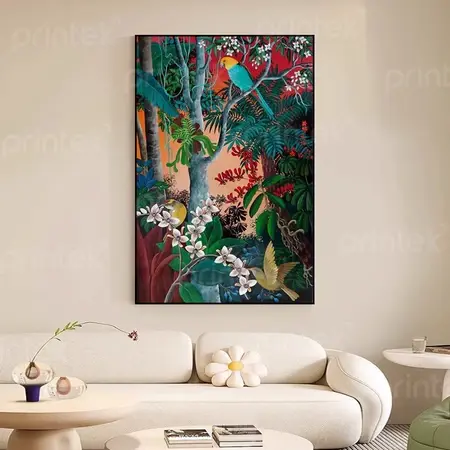 Tranh trừu tượng phong cách nhiệt đới, tranh treo tường canvas - TT85405