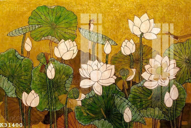 Tranh hoa sen, tranh canvas treo tường - HS3185