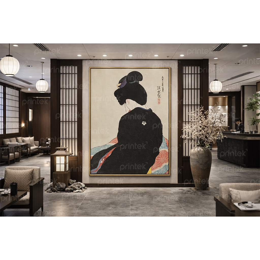 Tranh cô gái mặc kimono, trang trí nhà hàng, quán ăn Nhật Bản - TB13323210
