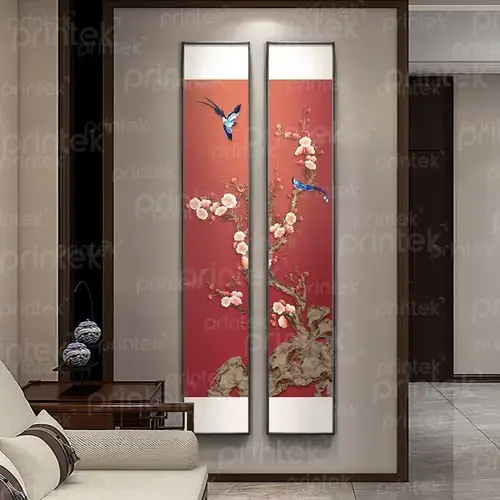 Bộ đôi chim hoa mai, biểu tượng phúc khí và bình an  - HC111342014