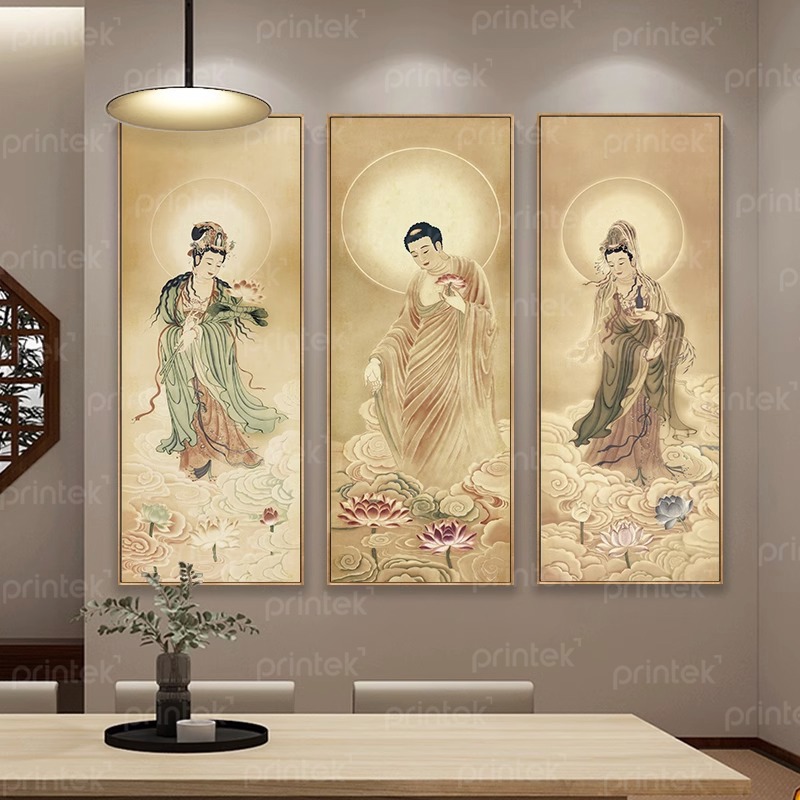 Bộ 3 tranh treo tường phòng thờ, đã có khung - TP149223