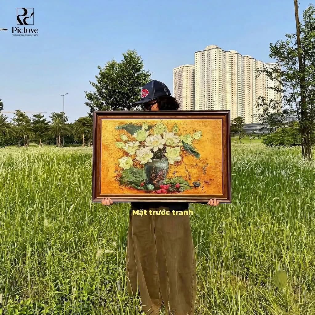 Tranh LIÊN HOA PHÚC LỘC