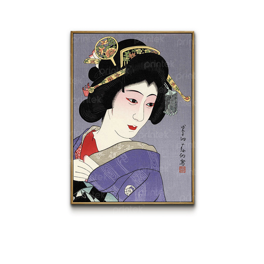 Tranh cô gái mặc kimono, trang trí nhà hàng, quán ăn Nhật Bản - TB13323218