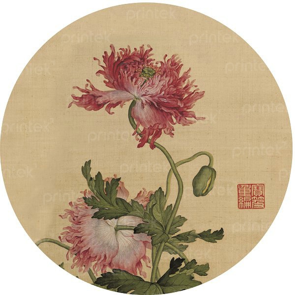 Tranh tròn trang trí phòng trà, phòng thiền - H1324